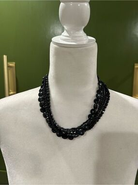 Premier black beaded necklace